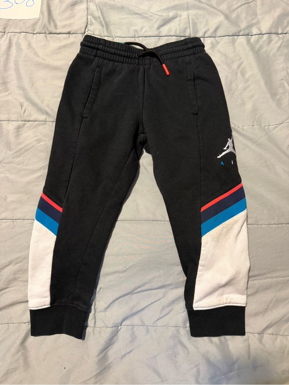 Kids Black Jogger Sweatpants with Colorblock Jordan Panels
